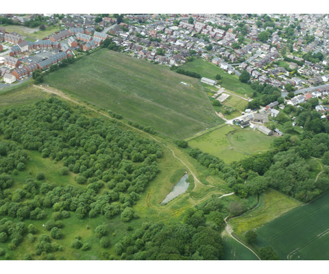 Aeriel shot of greenslate farm